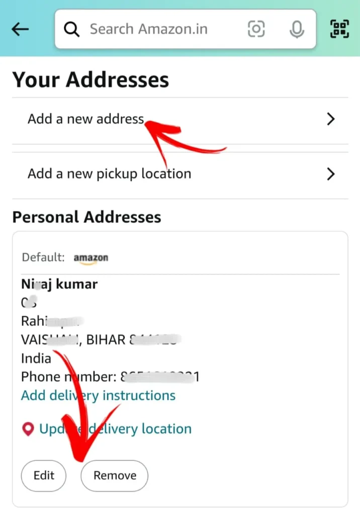 How to change shipping address in amazon